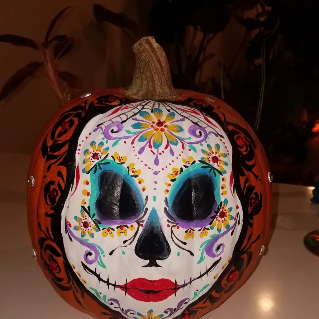 Day of the Dead Pumpkin Painting